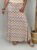 Rock Kofferstoff ZickZack in Rosa/Beige/Hellblau