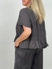 Shirt mit Smok-Details in Mokka