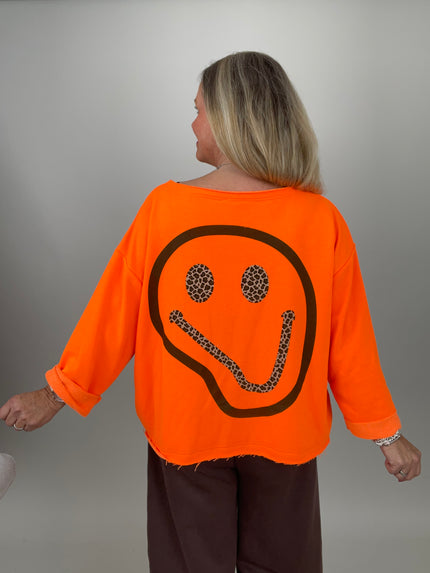 Sweatshirt Smiley in Orange