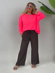 Sweatshirt Leo Druck Sweet in Neonpink