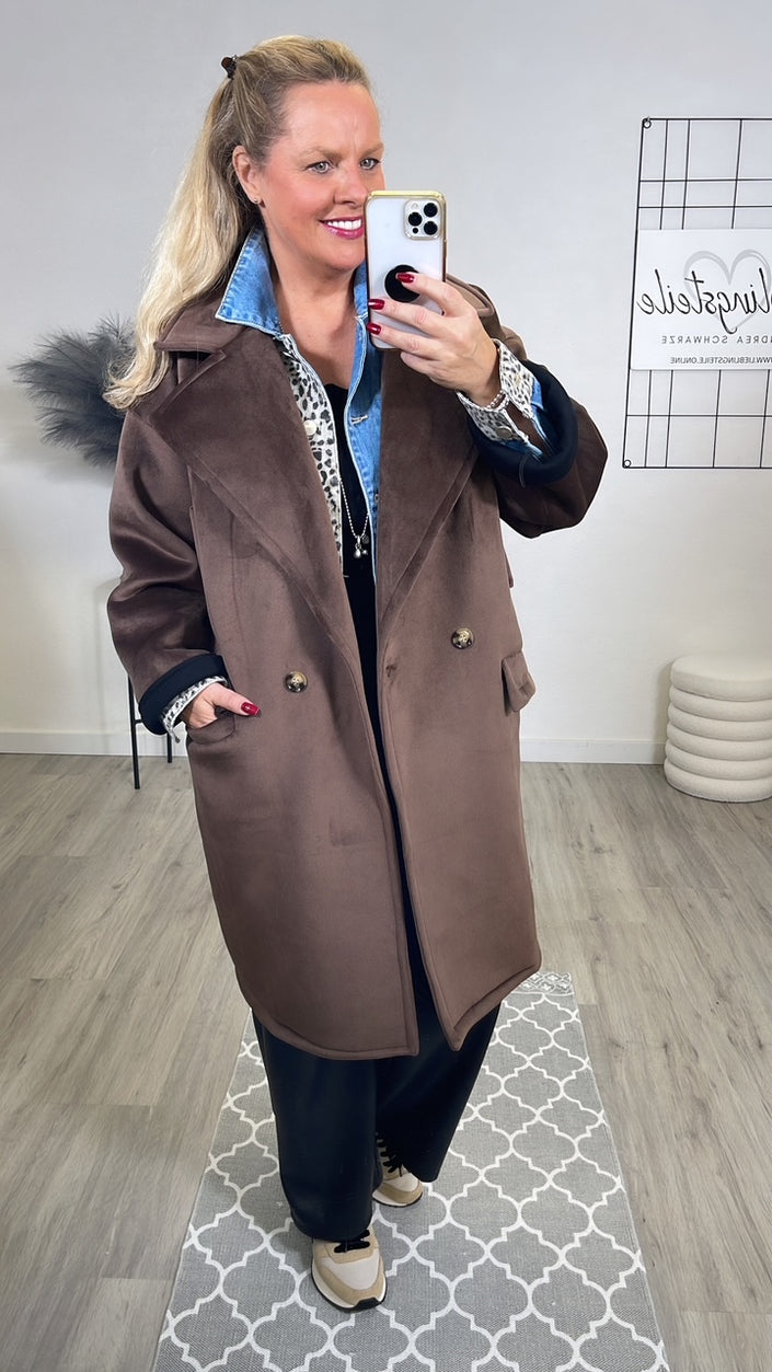 Veloursmantel in Mokka Art. 6491