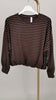 Sweatshirt mit Streifen in Mokka/Schwarz