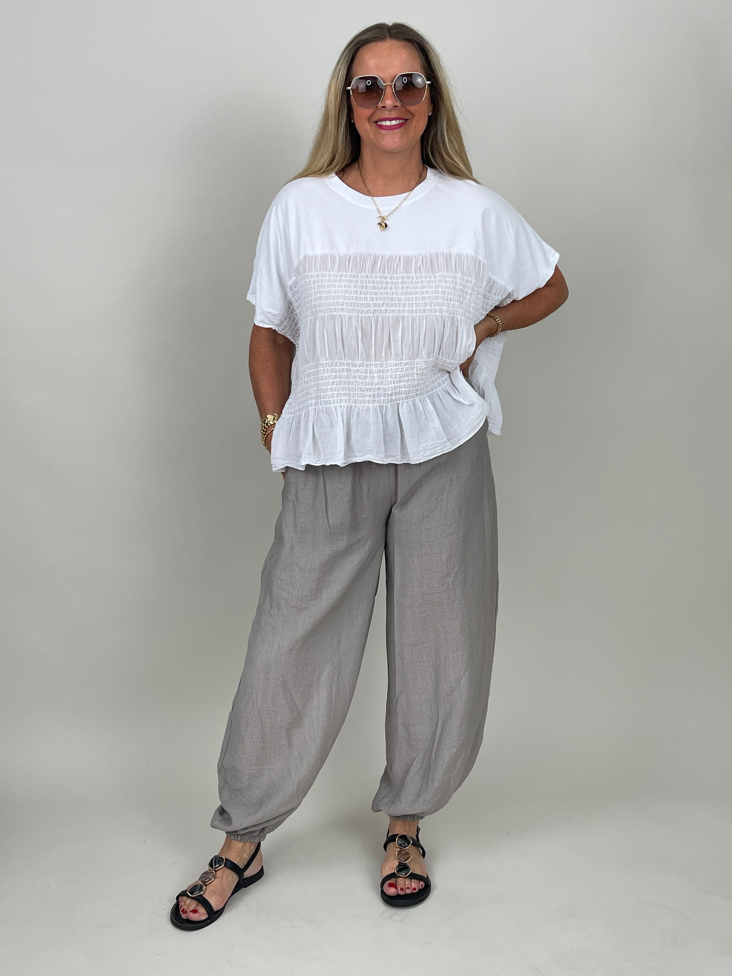 Leichte Ballonhose in Taupe