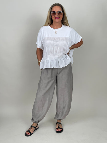 Leichte Ballonhose in Taupe
