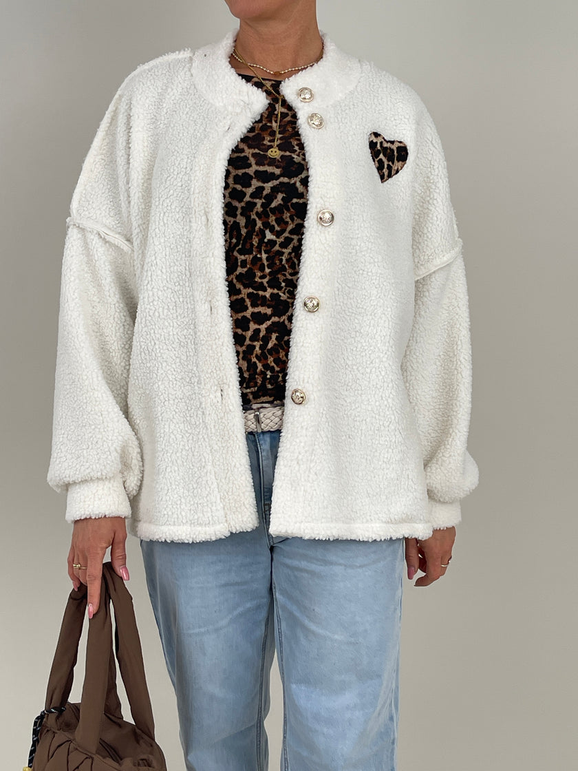 Jacke Teddy in Offwhite Artikel 6368