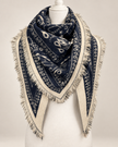 Schal mit Ornament-Muster in Marine