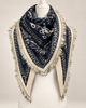 Schal mit Ornament-Muster in Marine