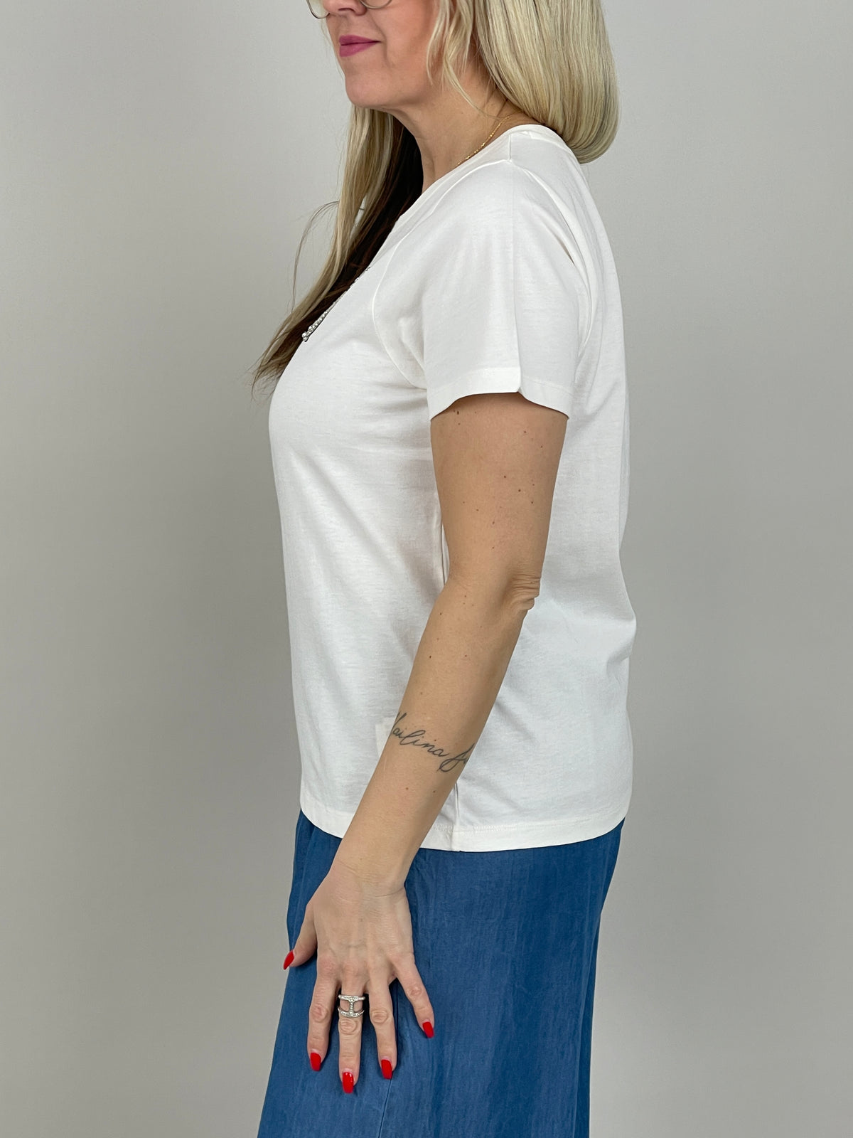T-Shirt Palme in Weiß