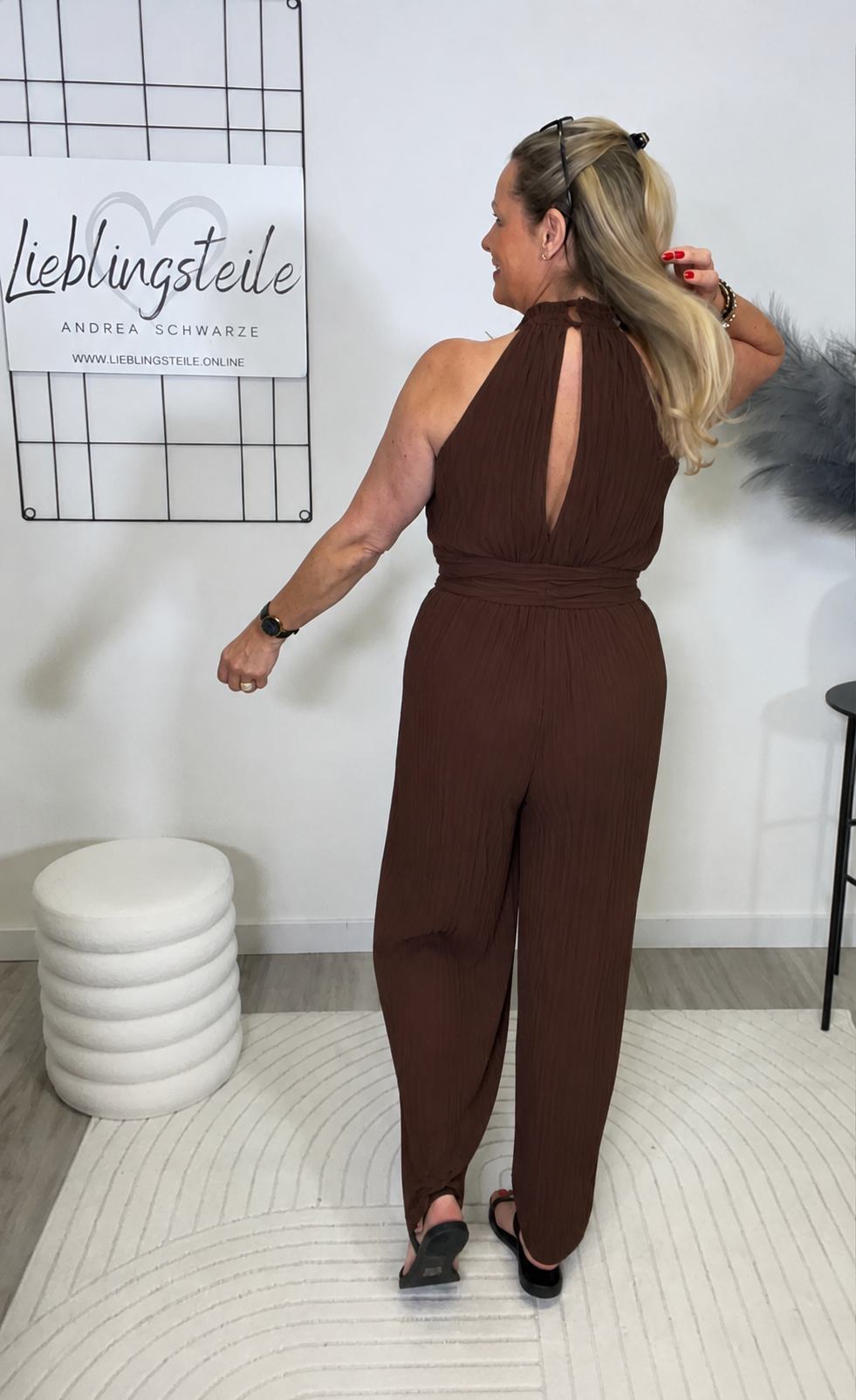 Jumpsuit Uni in Mokka