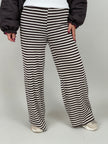 Strickhose Streifen in Mokka/Offwhite
