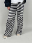Strickhose Streifen in Schwarz/Offwhite