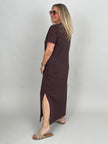 Shirtkleid Uni in Mokka