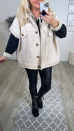 Bouclé Weste Oversized Beige Art. 6476
