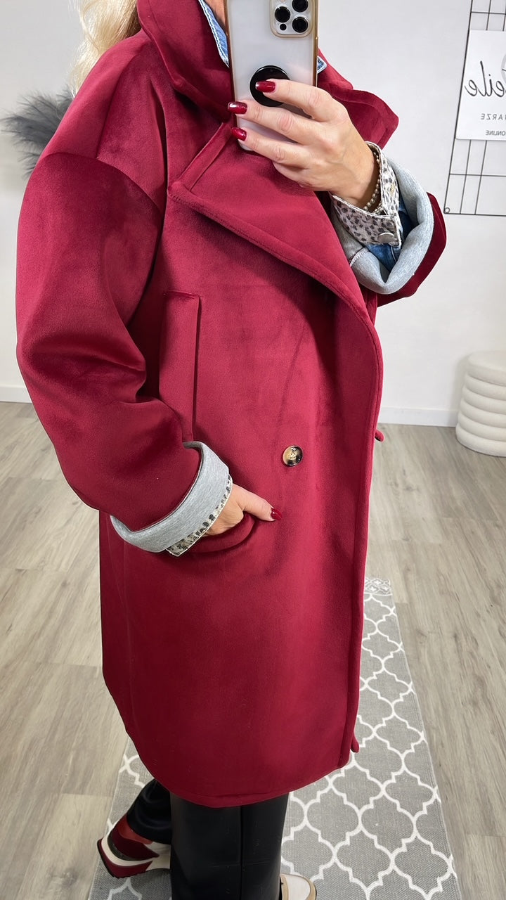 Veloursmantel in Bordeaux Art. 6490