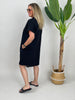 Shirtkleid Uni in Schwarz
