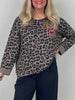 Sweatshirt mit Statement-Print Paradise Leo/Taupe
