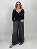 Hose Satin Leo in Mokka/Schwarz