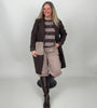 Sweatshirt mit Blockstreifen in Mokka/Taupe