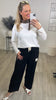 Shirt Soft mit Spitzen-Ärmeln in Offwhite