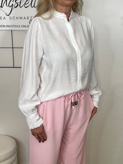 Bluse mit Rüschen-Details in Weiß  Art. 6737