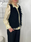 Weste mit Fransen in Schwarz Artikel 6731