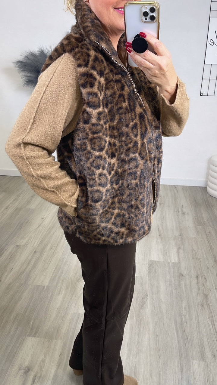 Weste Kunstpelz Leo/Dunkel Art. 6610