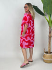 Kleid Muster in Rot/Pink