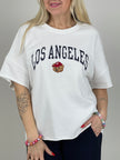 Sweatshirt Kurzarm Teddy in Weiß