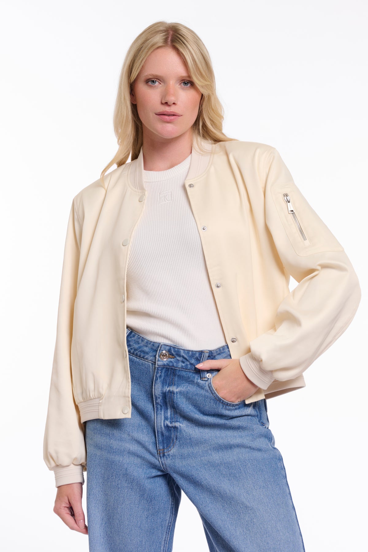 Bomber Jacke Banner in Birch von Rino&Pelle