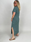 Shirtkleid Uni in Salbei