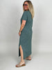 Shirtkleid Uni in Salbei