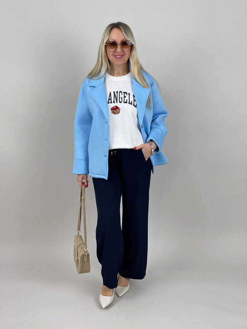 Sweatshirt Kurzarm Teddy in Weiß