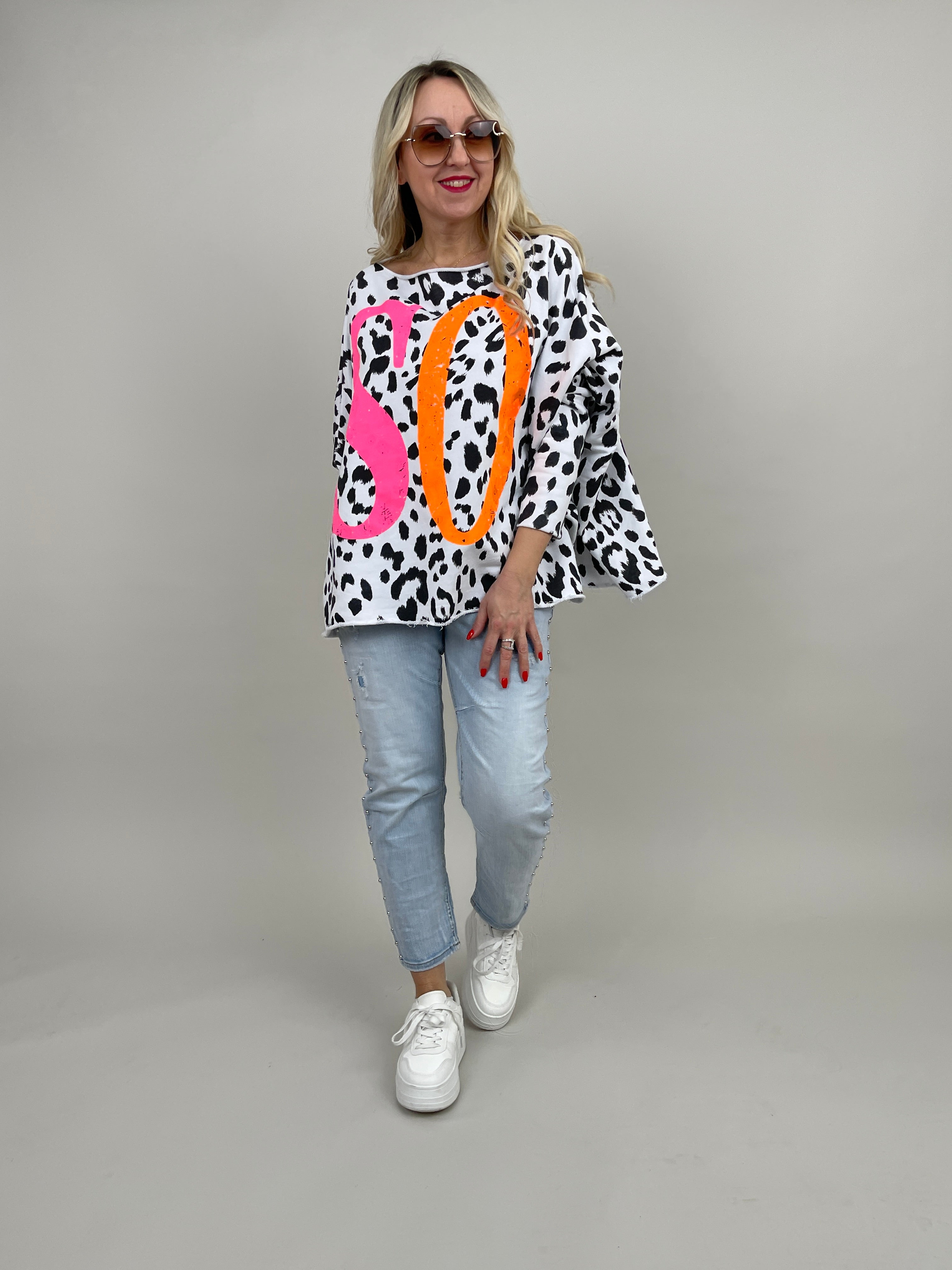 Sweatshirt Leo in Schwarz/Weiß Art. 6696