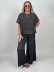 Hose Satin Leo in Mokka/Schwarz