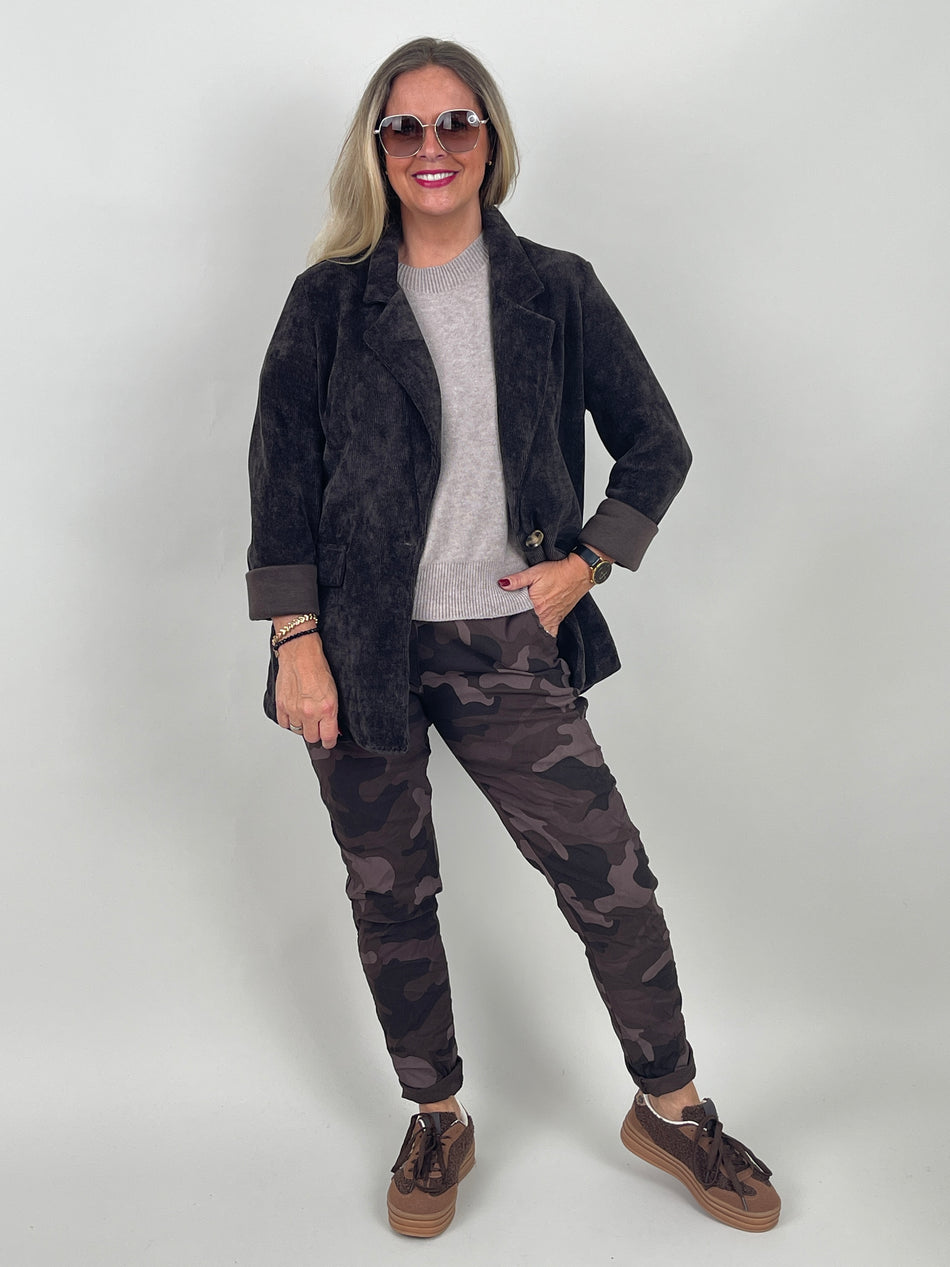 Jogpant Camouflage in Mokka