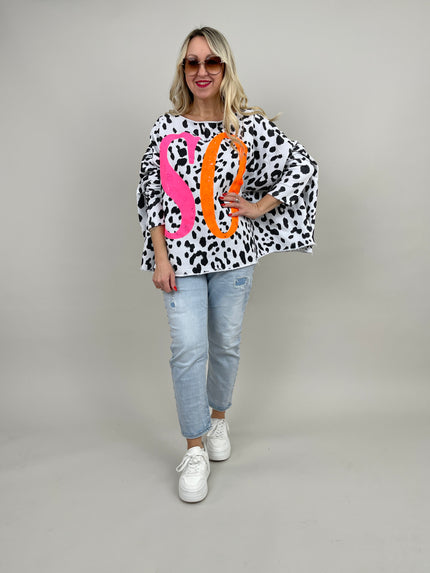 Sweatshirt Leo in Schwarz/Weiß Art. 6696