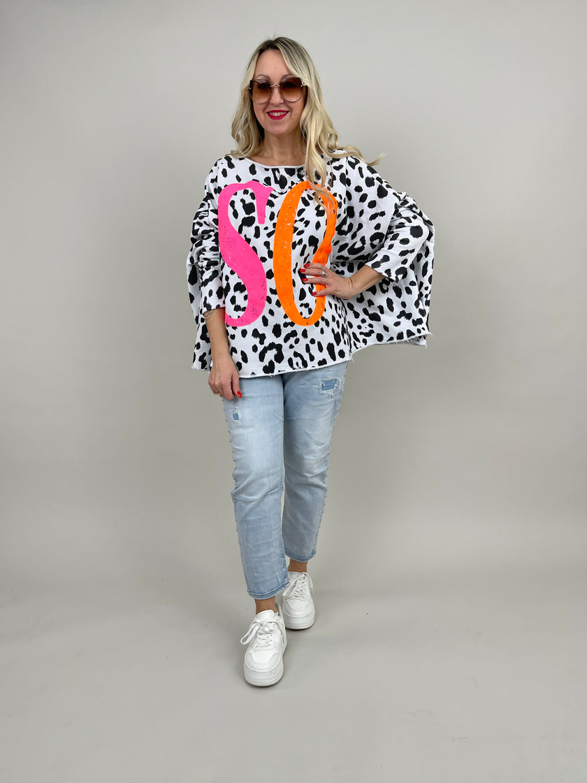 Sweatshirt Leo in Schwarz/Weiß Art. 6696