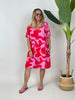 Kleid Muster in Rot/Pink