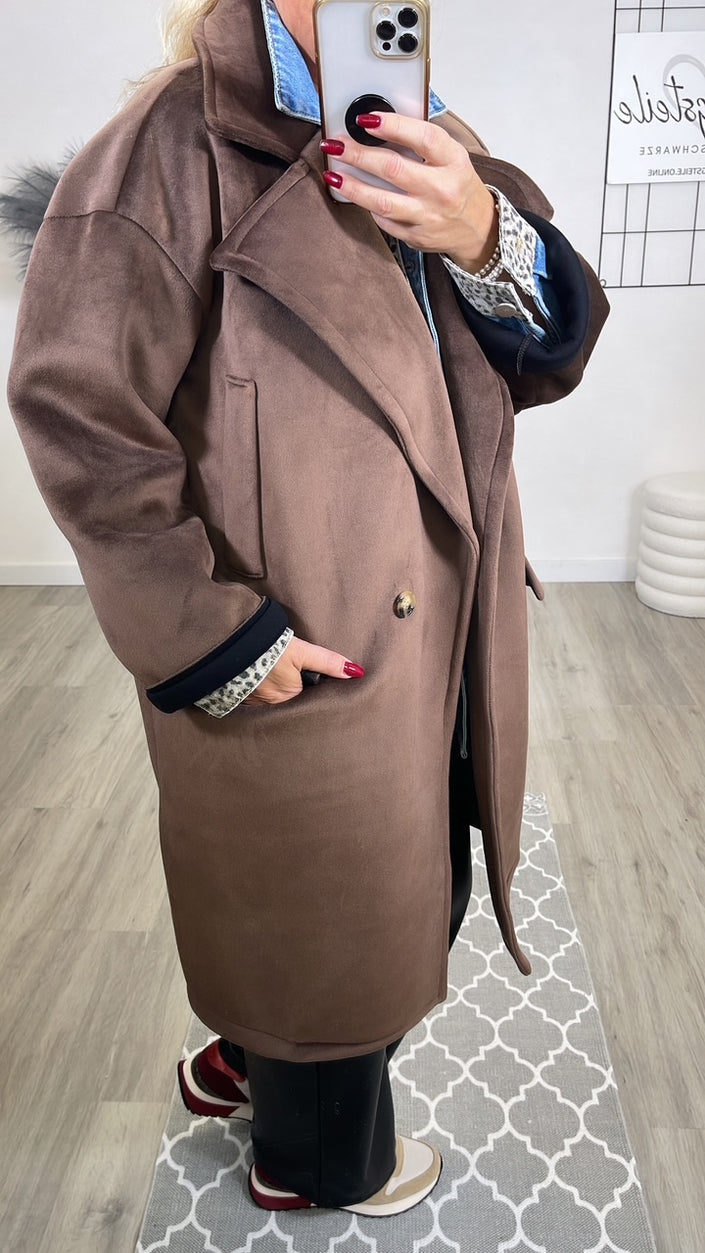 Veloursmantel in Mokka Art. 6491