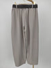 Hose mit Flechtgürtel in Helltaupe