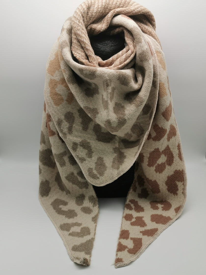 Dreieckschal Leo Camel/ Beige Art. 6496