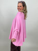 Pullover Oversized Fledermausärmel Uni in Candypink