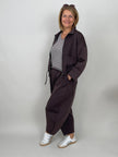 Sweatjacke in Mokka