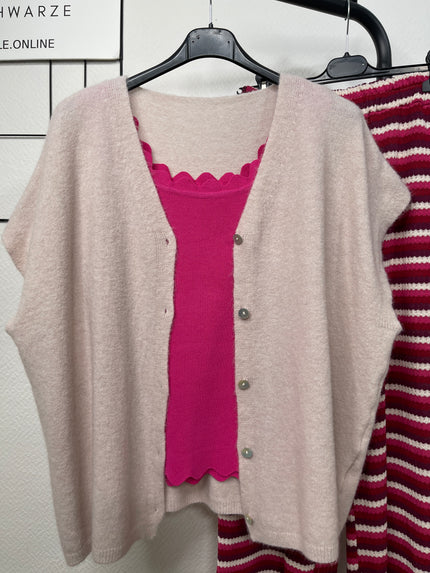 Strickweste Uni in Blush