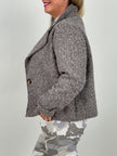 Kuschelige Blazerjacke in Taupe