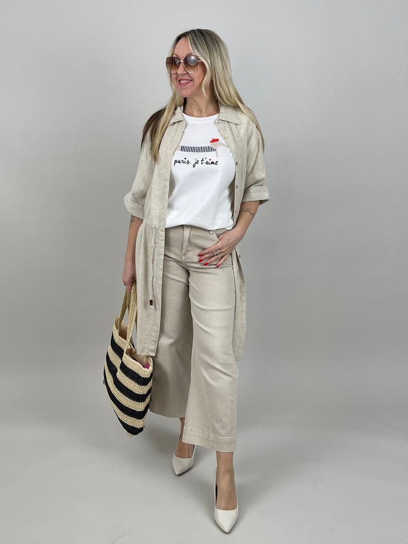 Hemdkleid Leinen in Beige