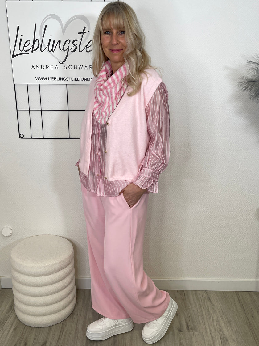 Strickweste mit goldfarbenen Knöpfen in Rosa Art. 6735