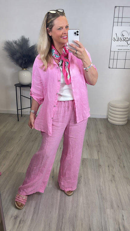 2-Teiler Leinen in Pink Art. 7062