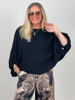 Strickpullover mit ausgefallenem Ärmel in Schwarz