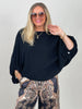 Strickpullover mit ausgefallenem Ärmel in Schwarz